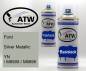 Preview: Ford, Silver Metallic, YN / M6505 / M6895: 400ml Sprühdose + 400ml Klarlack - Set, von ATW Autoteile West.